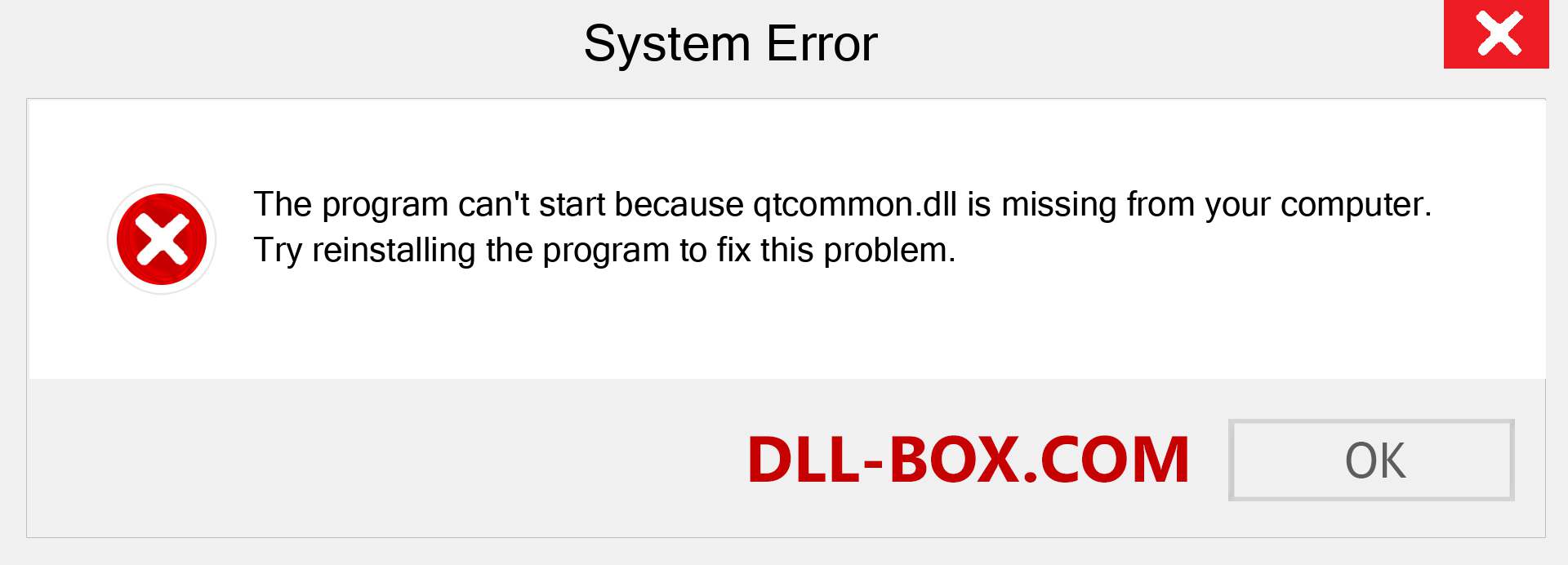 qtcommon.dll file is missing?. Download for Windows 7, 8, 10 - Fix  qtcommon dll Missing Error on Windows, photos, images